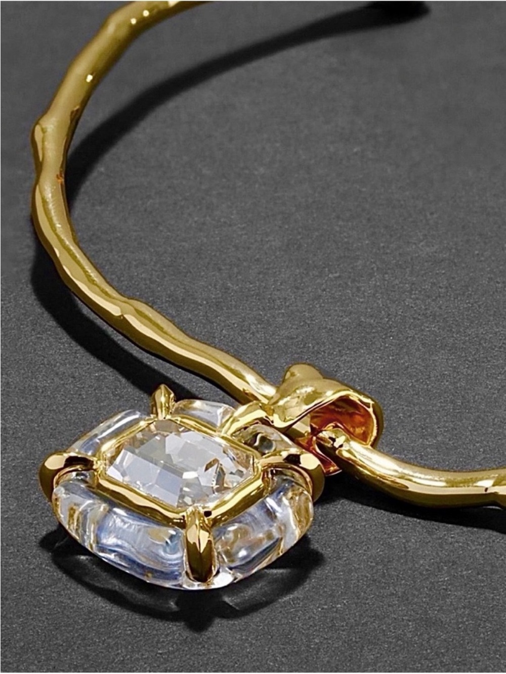 ALEXIS BITTAR • Liquid Lucite Jeweled Crystal Drippy Gold Collar Necklace